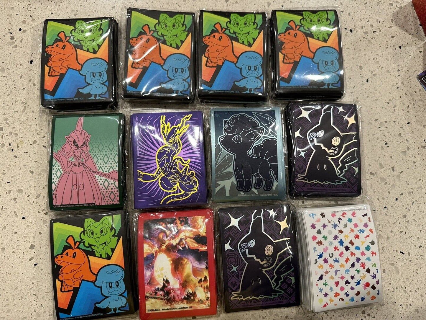 Pokemon Card Sleeves Elite Trainer Box Assorted 12 Full Packs!
