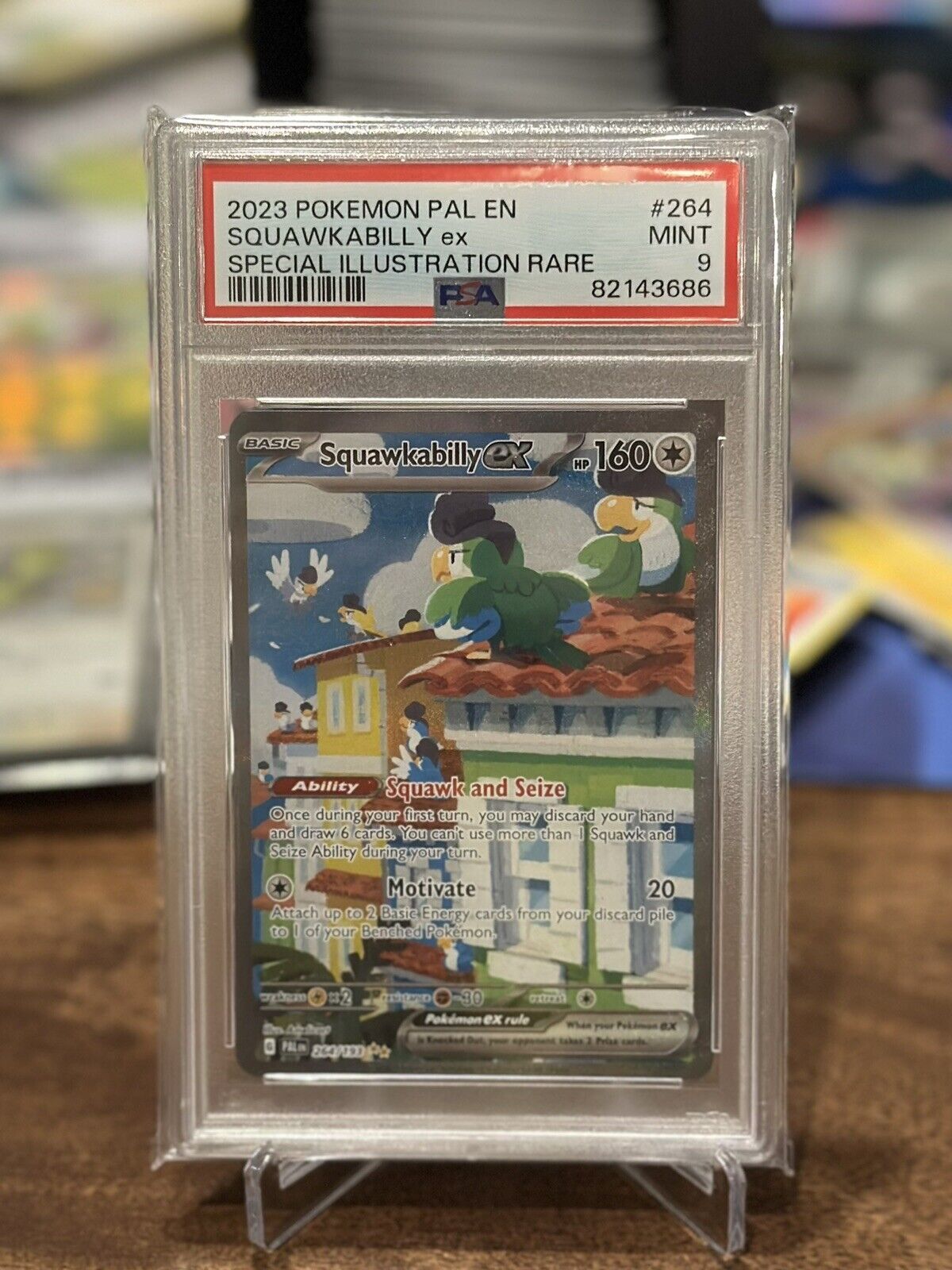 Pokemon TCG - Paldea Evolved - Squawkabilly ex Illustration Rare 264/193 - PSA 9