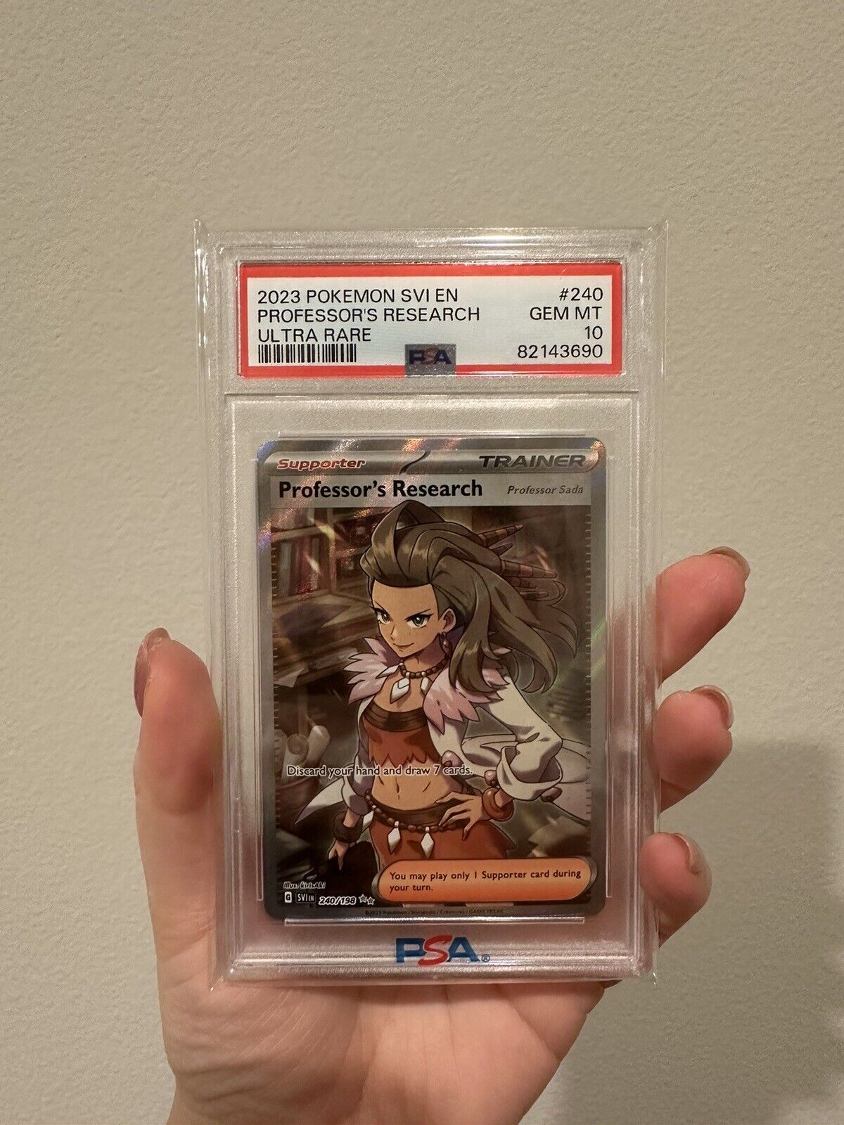 PSA 10 GEM MINT Professor's Research 240/198 S&V FA Ultra Rare Holo Pokémon 2023