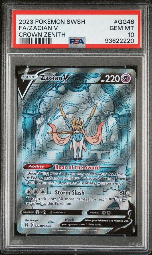 Zacian V GG48/GG70 - Crown Zenith  Galarian Gallery - Full Art - PSA 10