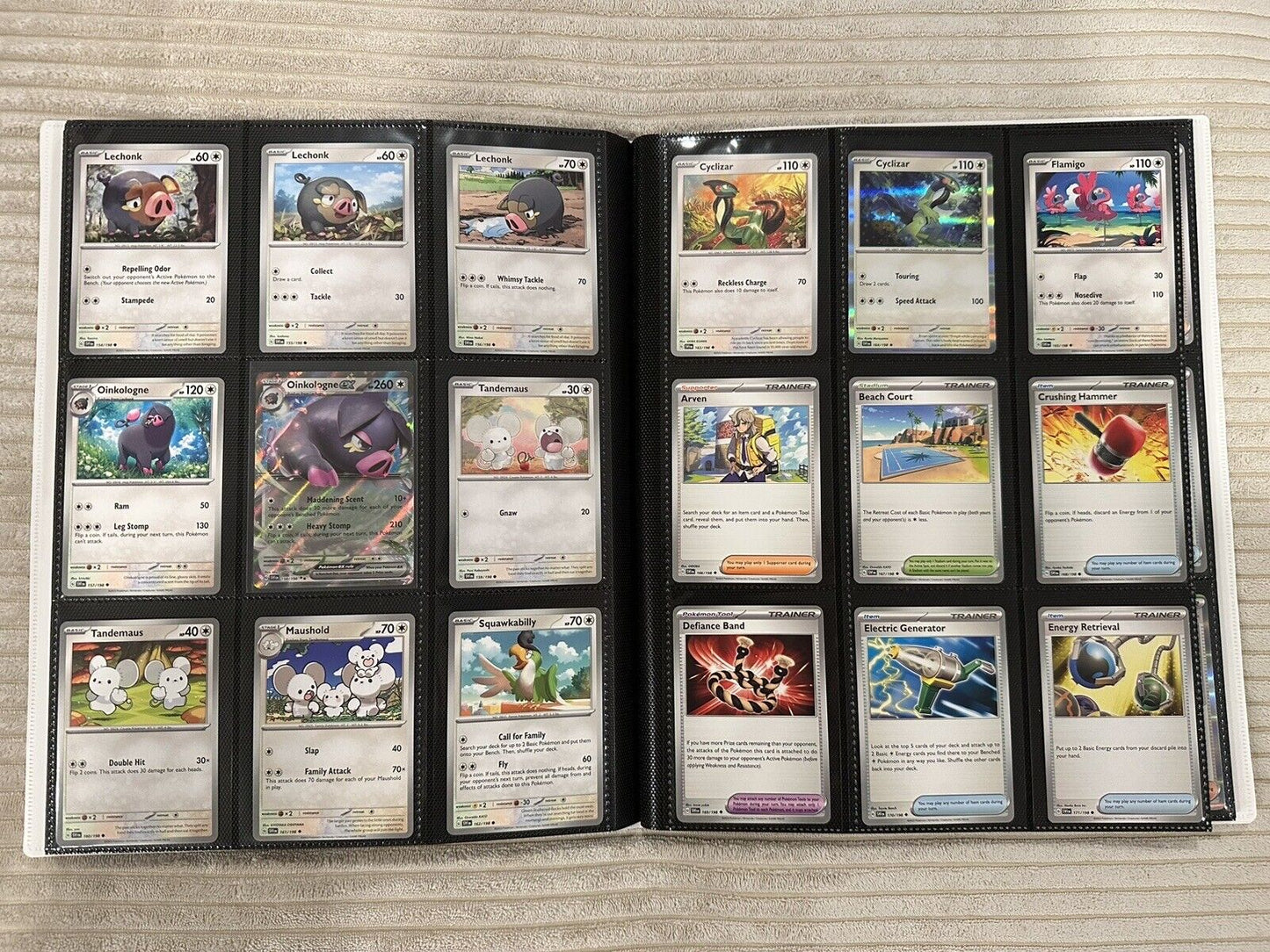 Complete Scarlet And Violet Base Set 1-198 Including EX Ultra Rares W Binder