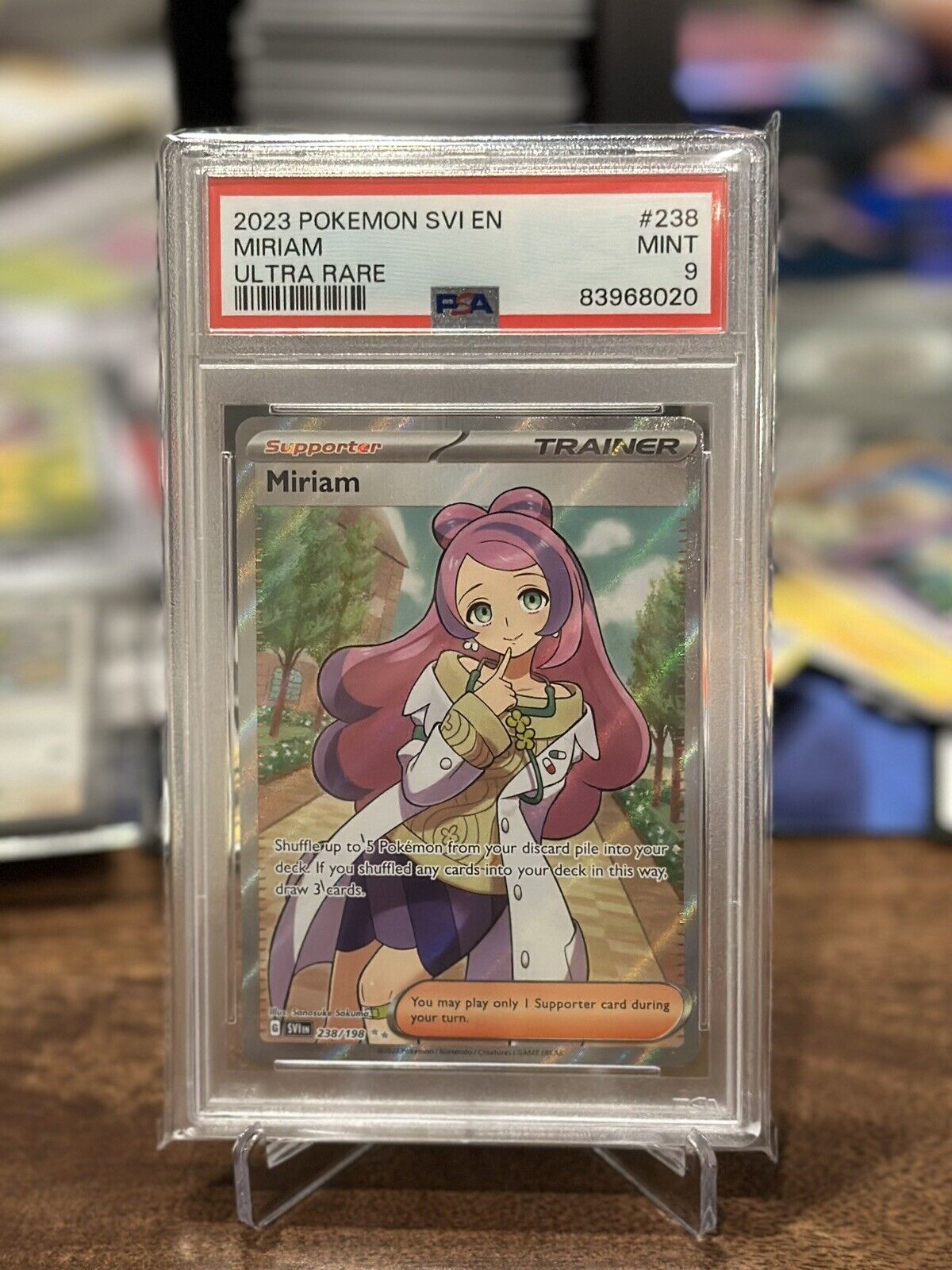 Miriam 238/198  PSA 9 MINT Scarlet & Violet Full Art HOLO Pokemon Waifu Card