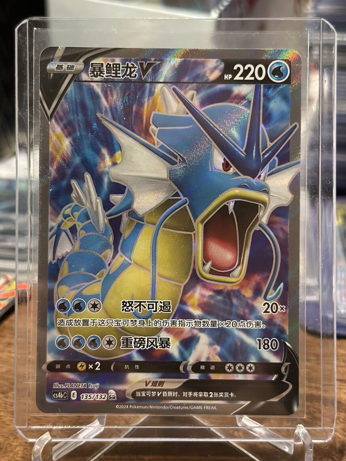 PTCG Pokemon Chinese Blue Sky Stream Gyarados V SR 070/067 S7R Holo Mint New