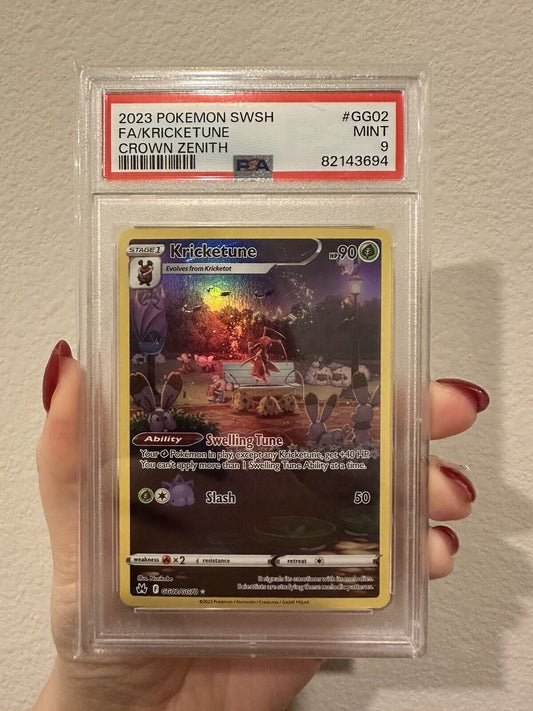 💎❤️PSA 9 Mint Pokémon TCG Kricketune Crown Zenith: Galarian Gallery GG02/GG70💎