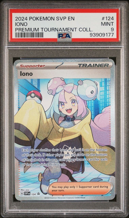 2024 Pokemon Iono Premium Tournament Collection Blackstar Promo SVP #124 PSA 9