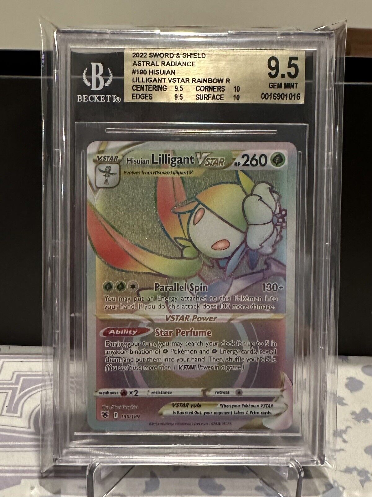 Pokémon TCG Hisuian Lilligant VSTAR SWSH- Astral Radiance 190/189 BGS 9.5