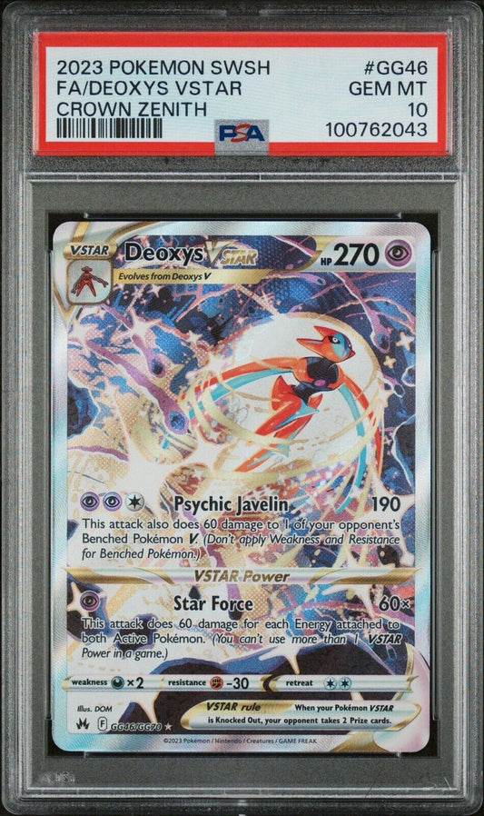 Deoxys VSTAR GG46/GG70 Crown Zenith: Galarian Gallery PSA 10 GEM MINT